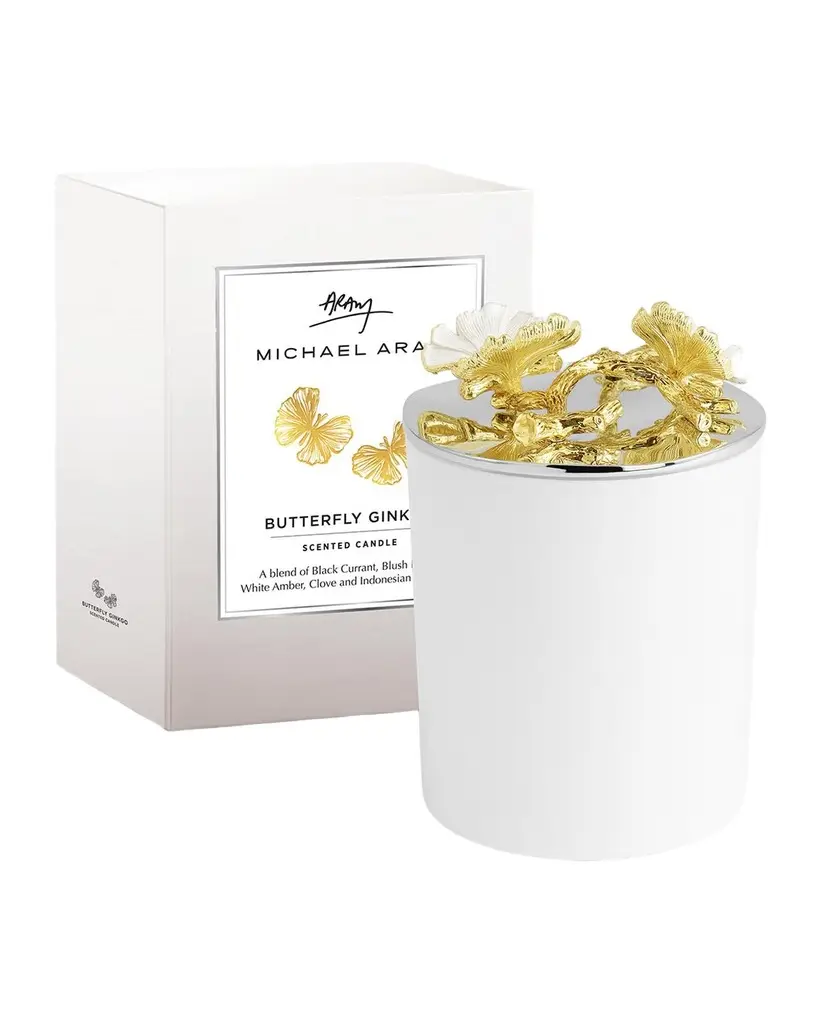 Michael Aram Butterfly Ginkgo Gold Single-Wick Scented Candle, 8 oz.