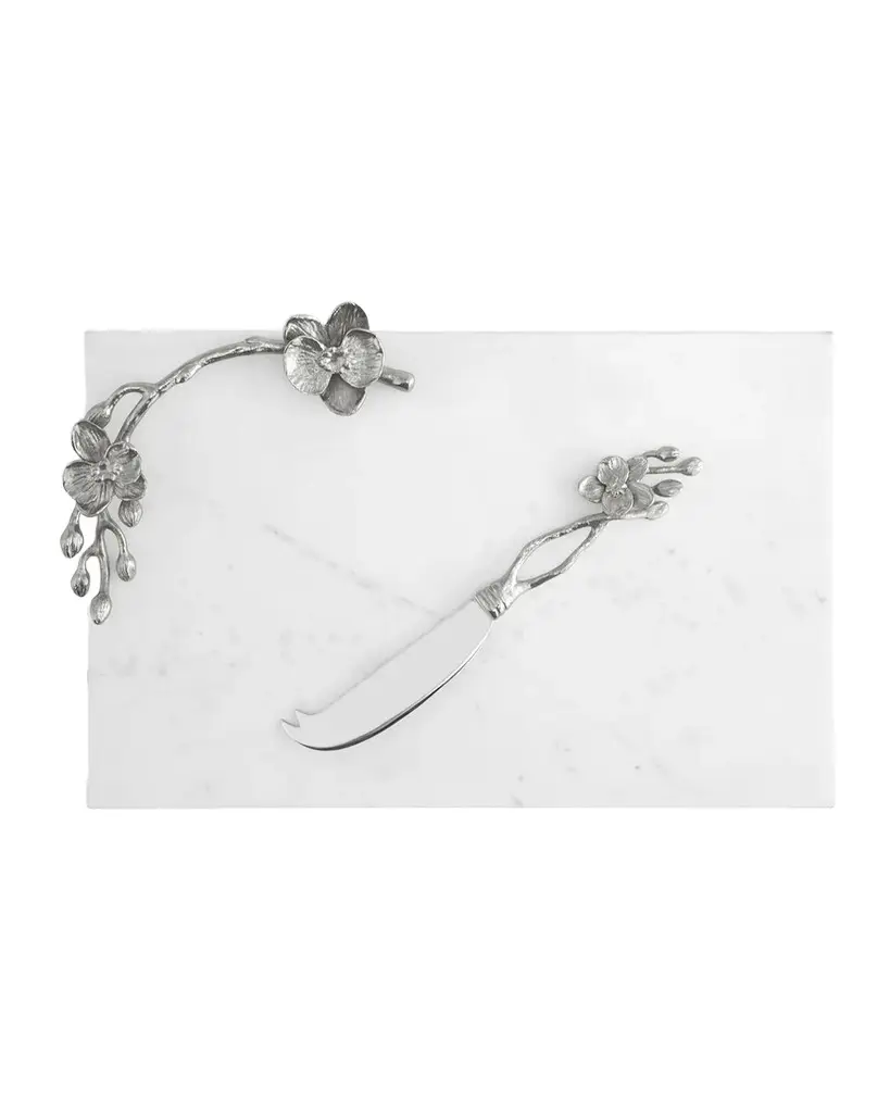 Michael Aram White Orchid 2-Piece Cheese Board & Knife Set
