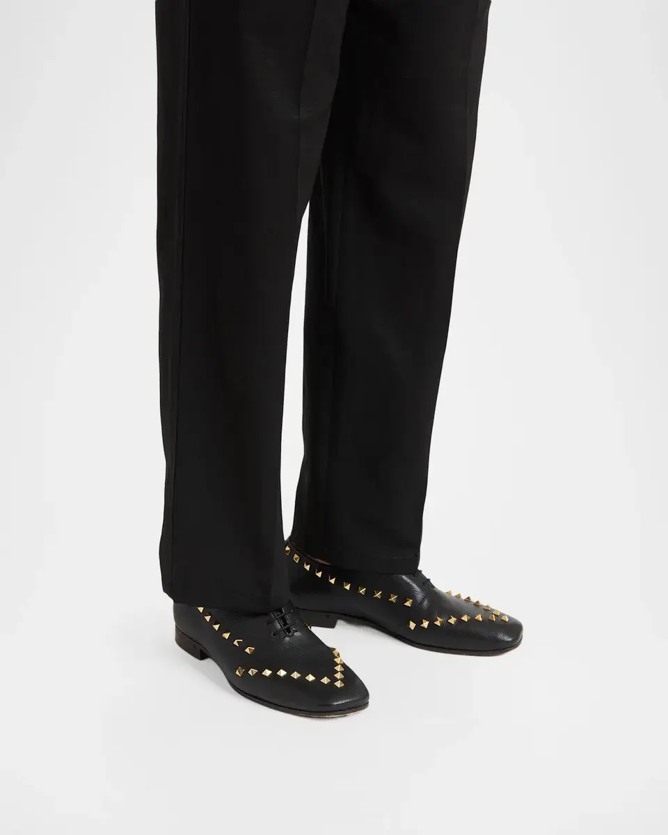 Valentino Garavani Men's Rockstud Leather Derby Shoes | Thumbnail 2 Valentino Garavani Men's Rockstud Leather Derby Shoes | Thumbnail 2