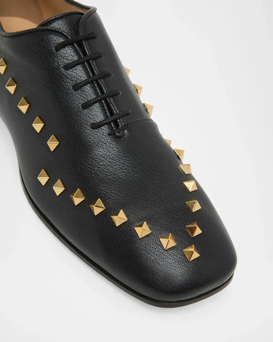 Valentino Garavani Men's Rockstud Leather Derby Shoes | Thumbnail 6 Valentino Garavani Men's Rockstud Leather Derby Shoes | Thumbnail 6