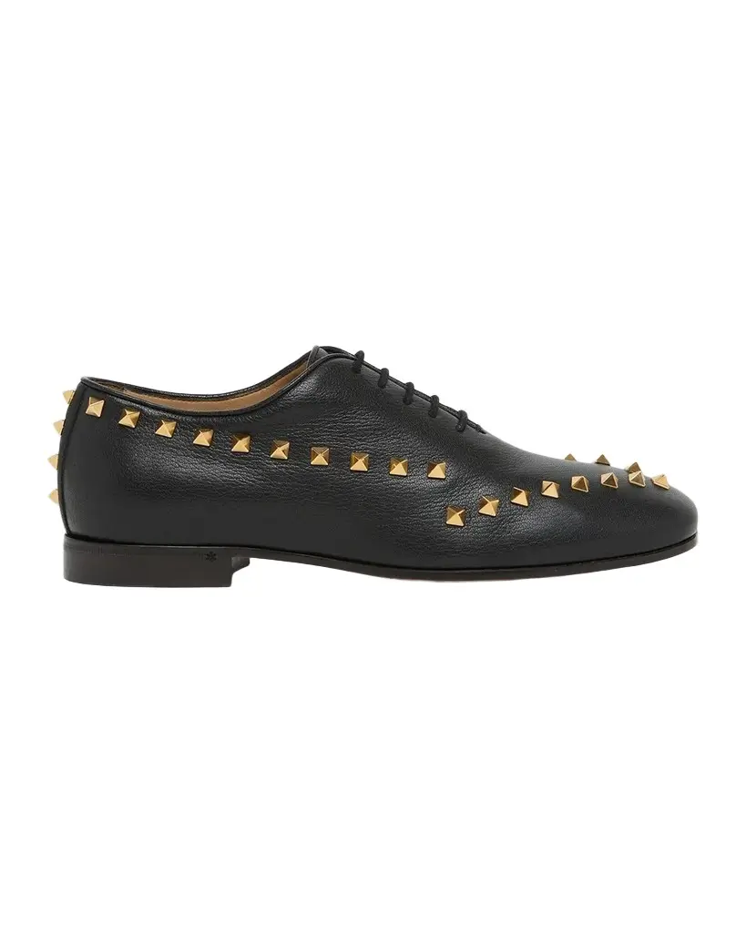 Men's Rockstud Leather Derby Shoes Men's Rockstud Leather Derby Shoes