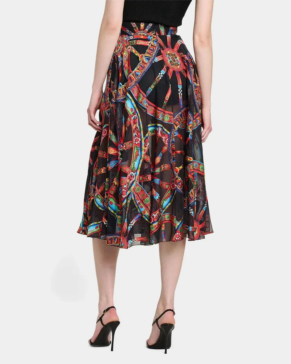 Dolce & Gabbana Geometric Silk-Blend Pleated Midi-Skirt | Thumbnail 4 Dolce & Gabbana Geometric Silk-Blend Pleated Midi-Skirt | Thumbnail 4