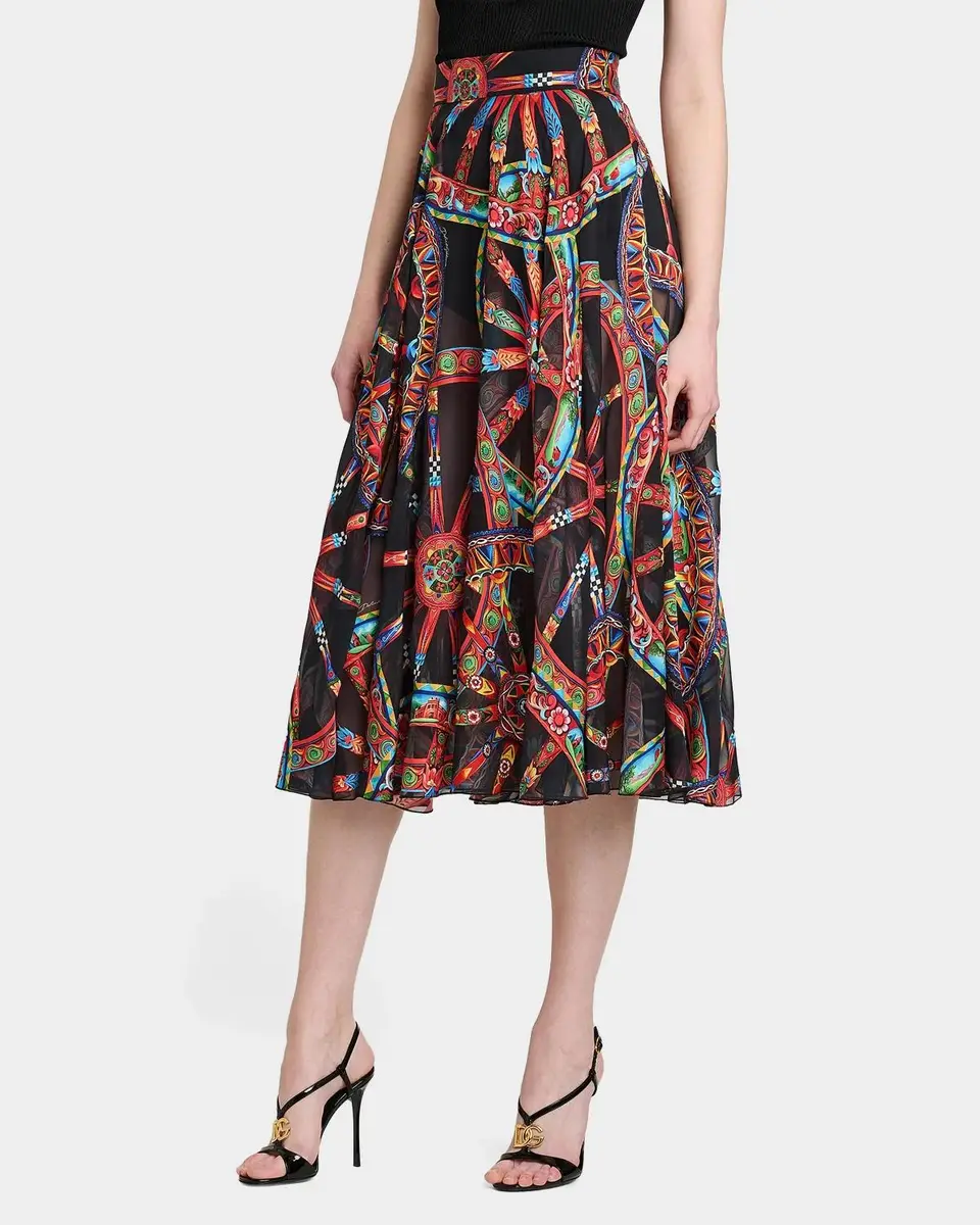 Dolce & Gabbana Geometric Silk-Blend Pleated Midi-Skirt | Thumbnail 5 Dolce & Gabbana Geometric Silk-Blend Pleated Midi-Skirt | Thumbnail 5