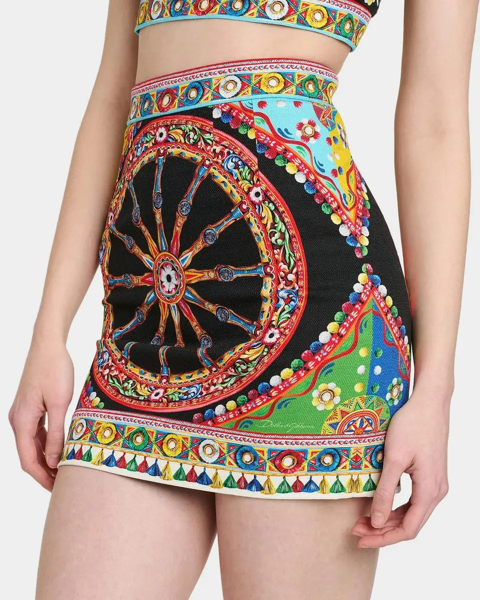 Dolce & Gabbana Printed Stretch Cotton Mini Skirt | Thumbnail 5 Dolce & Gabbana Printed Stretch Cotton Mini Skirt | Thumbnail 5