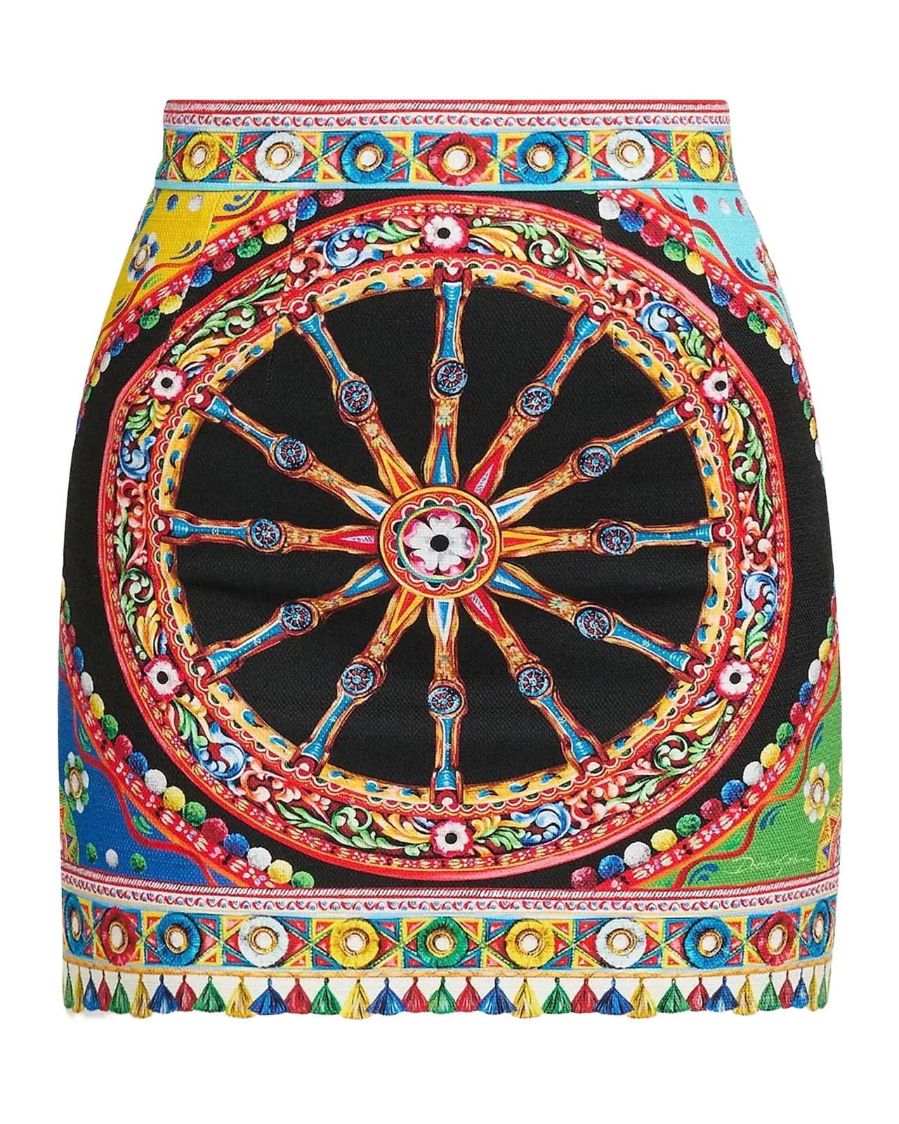 Dolce & Gabbana Printed Stretch Cotton Mini Skirt