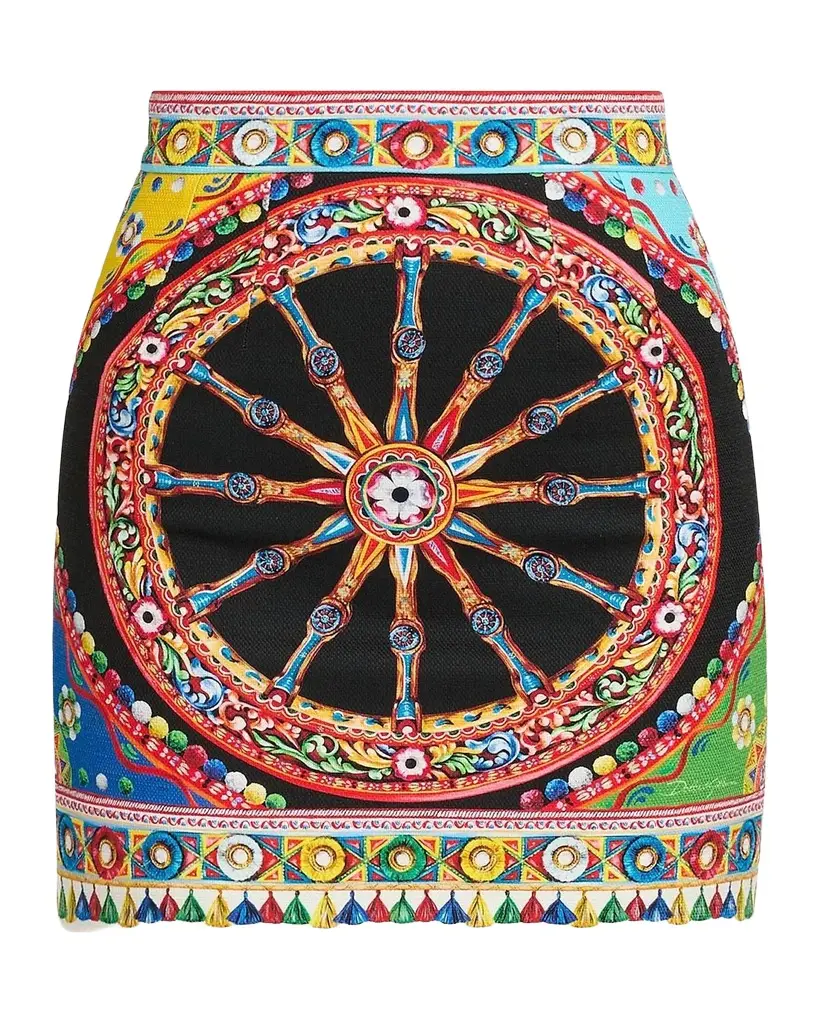 Printed Stretch Cotton Mini Skirt Printed Stretch Cotton Mini Skirt