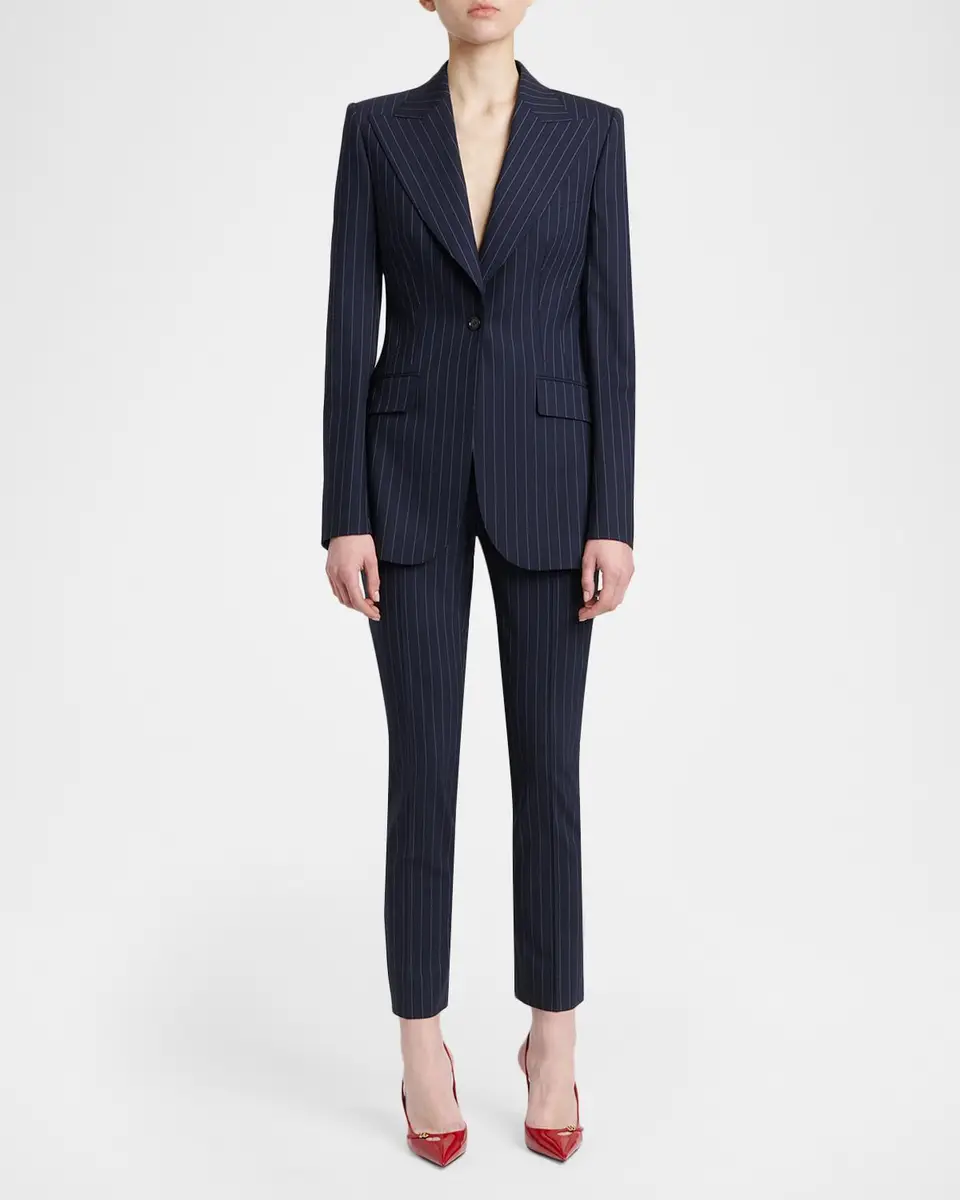 Dolce & Gabbana Pinstripe Wool Skinny-Leg Ankle Trousers | Thumbnail 2 Dolce & Gabbana Pinstripe Wool Skinny-Leg Ankle Trousers | Thumbnail 2