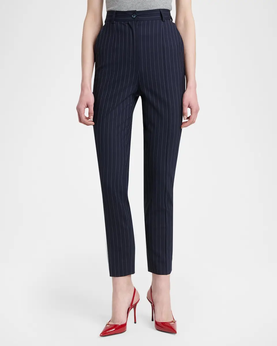 Dolce & Gabbana Pinstripe Wool Skinny-Leg Ankle Trousers | Thumbnail 4 Dolce & Gabbana Pinstripe Wool Skinny-Leg Ankle Trousers | Thumbnail 4