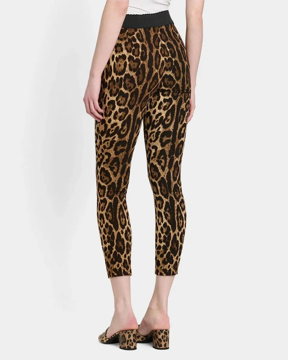 Dolce & Gabbana Leopard Print Crop Leggings | Thumbnail 4 Dolce & Gabbana Leopard Print Crop Leggings | Thumbnail 4