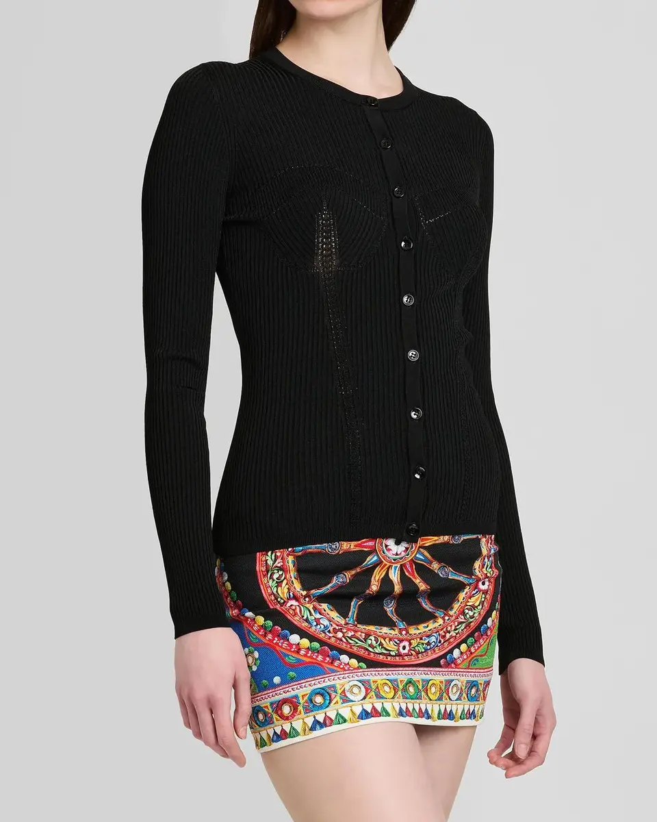 Dolce & Gabbana Molded Rib-Knit Cardigan | Thumbnail 4 Dolce & Gabbana Molded Rib-Knit Cardigan | Thumbnail 4