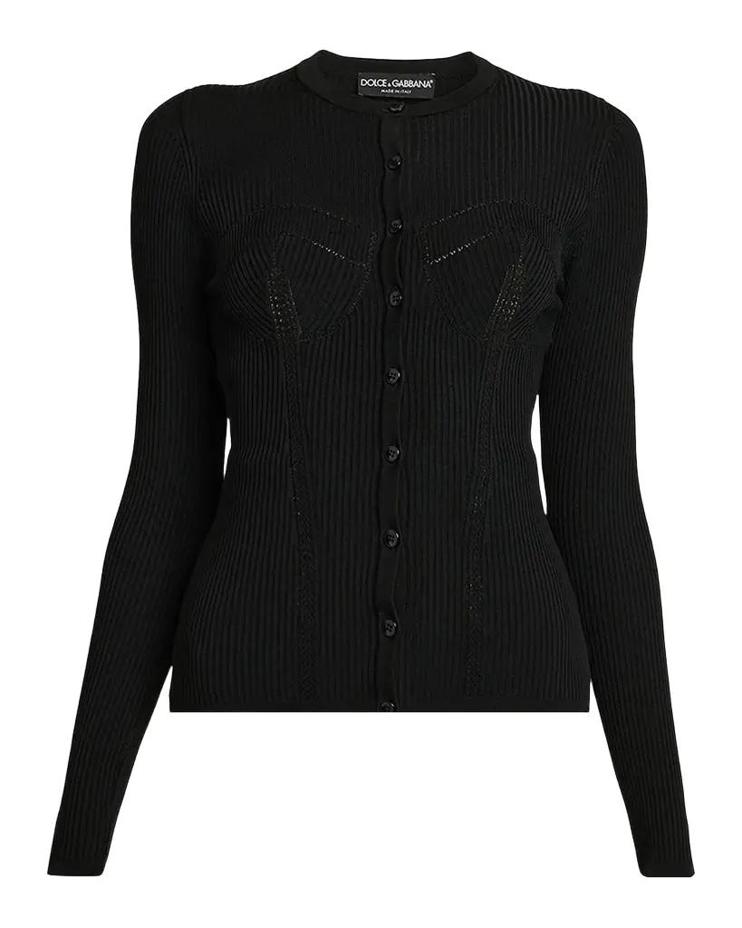 Molded Rib-Knit Cardigan Molded Rib-Knit Cardigan