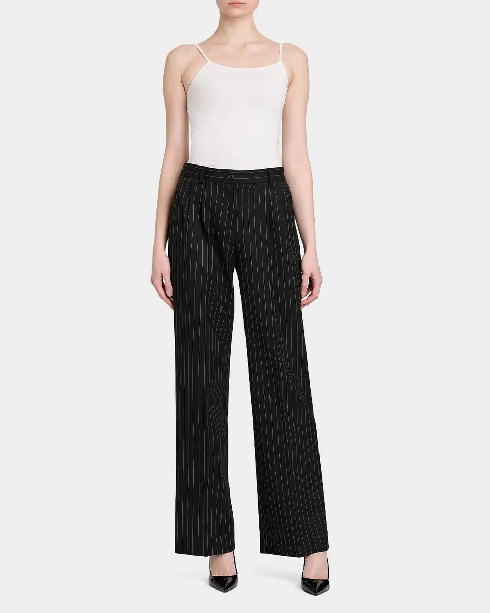Dolce & Gabbana Pinstriped Virgin Wool-Cashmere Straight-Leg Pants | Thumbnail 2 Dolce & Gabbana Pinstriped Virgin Wool-Cashmere Straight-Leg Pants | Thumbnail 2