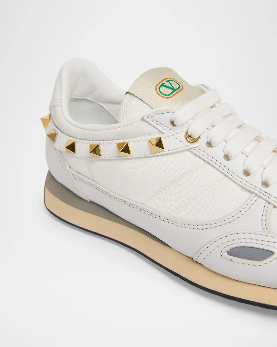Valentino Garavani Rockstud Nylon and Leather Low-Top Sneakers | Thumbnail 5 Valentino Garavani Rockstud Nylon and Leather Low-Top Sneakers | Thumbnail 5