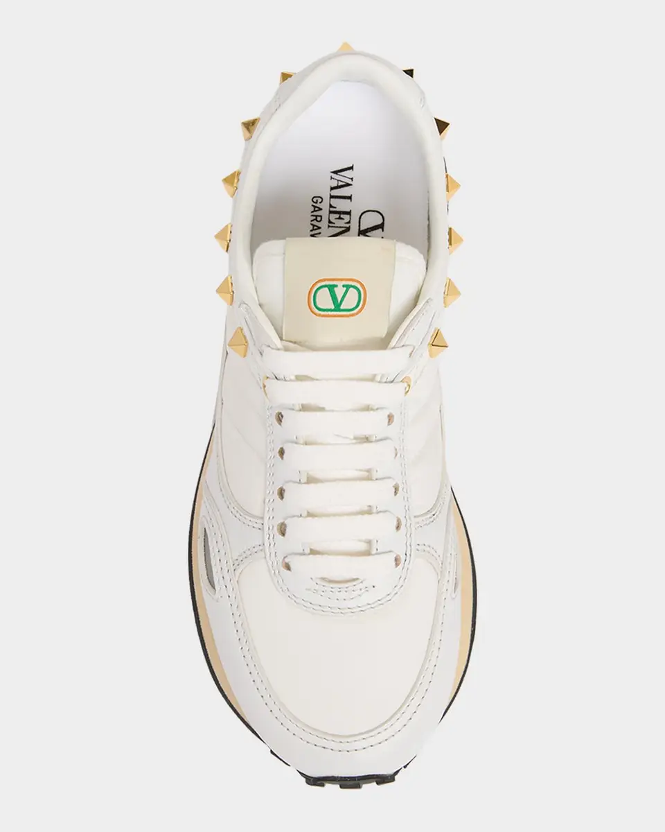 Valentino Garavani Rockstud Nylon and Leather Low-Top Sneakers | Thumbnail 6 Valentino Garavani Rockstud Nylon and Leather Low-Top Sneakers | Thumbnail 6