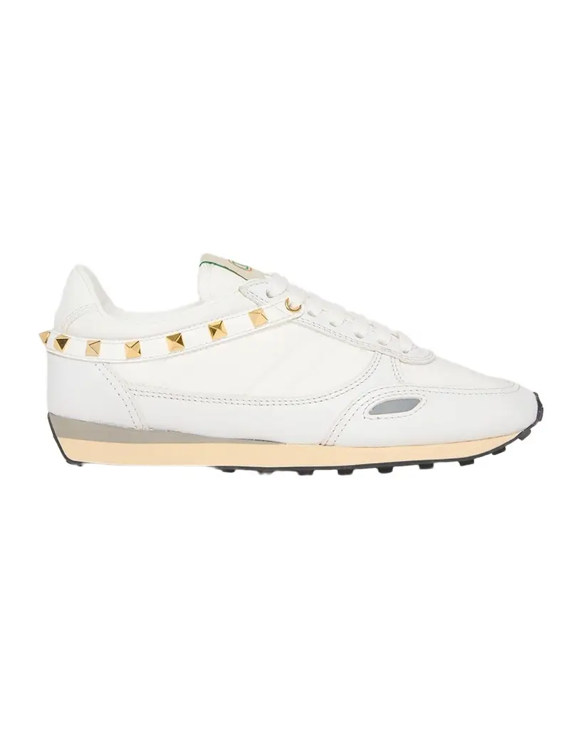 Rockstud Nylon and Leather Low-Top Sneakers Rockstud Nylon and Leather Low-Top Sneakers