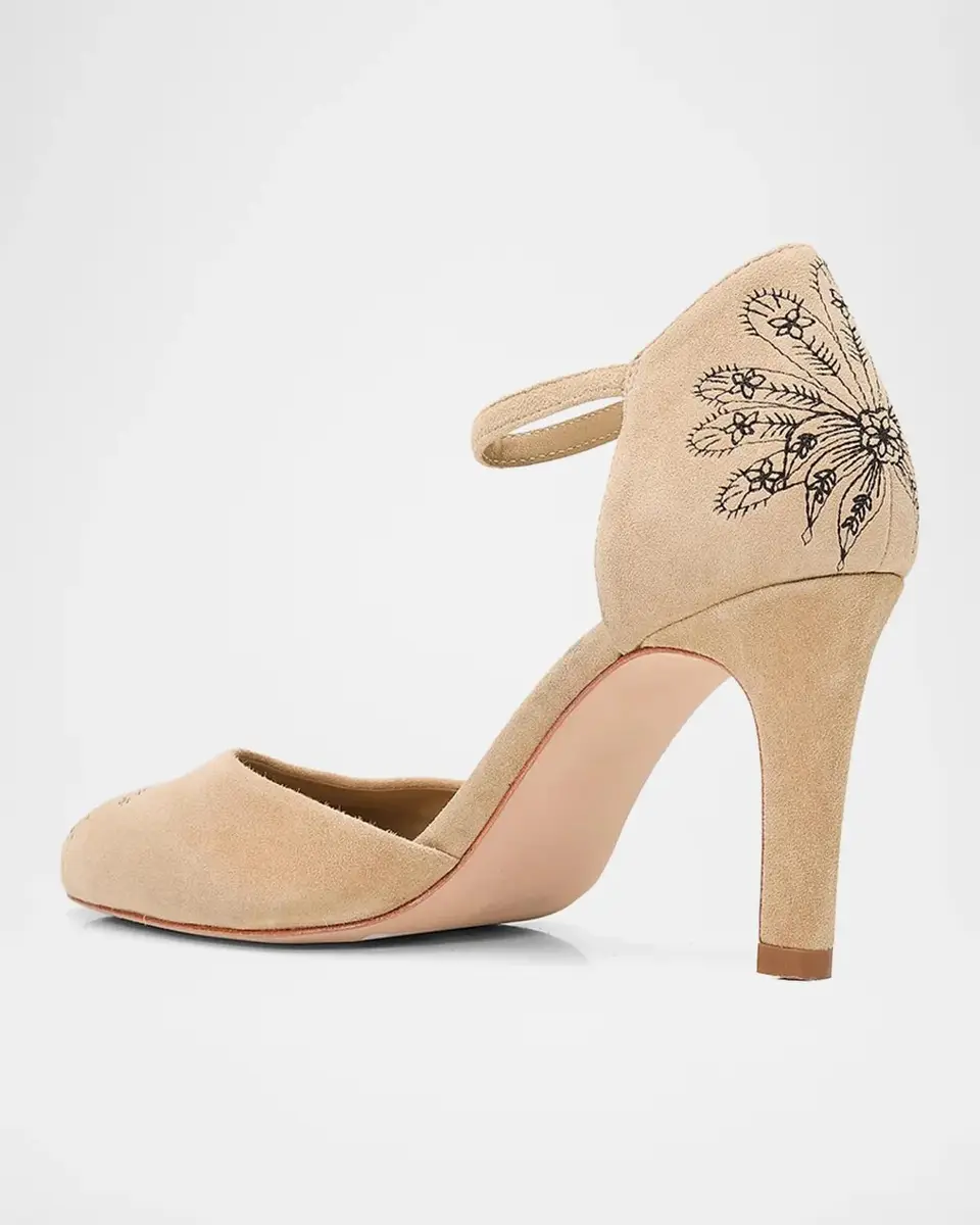 Cinq à Sept Mariana 80MM Embroidered Suede Pumps | Thumbnail 2 Cinq à Sept Mariana 80MM Embroidered Suede Pumps | Thumbnail 2