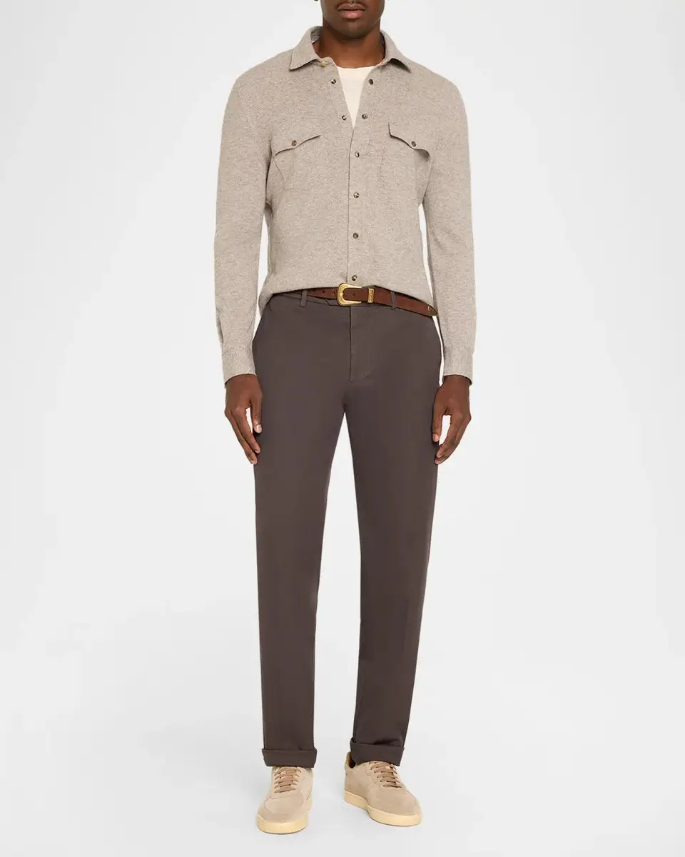 Brunello Cucinelli Men's Wool Melange Knit Overshirt | Thumbnail 2 Brunello Cucinelli Men's Wool Melange Knit Overshirt | Thumbnail 2