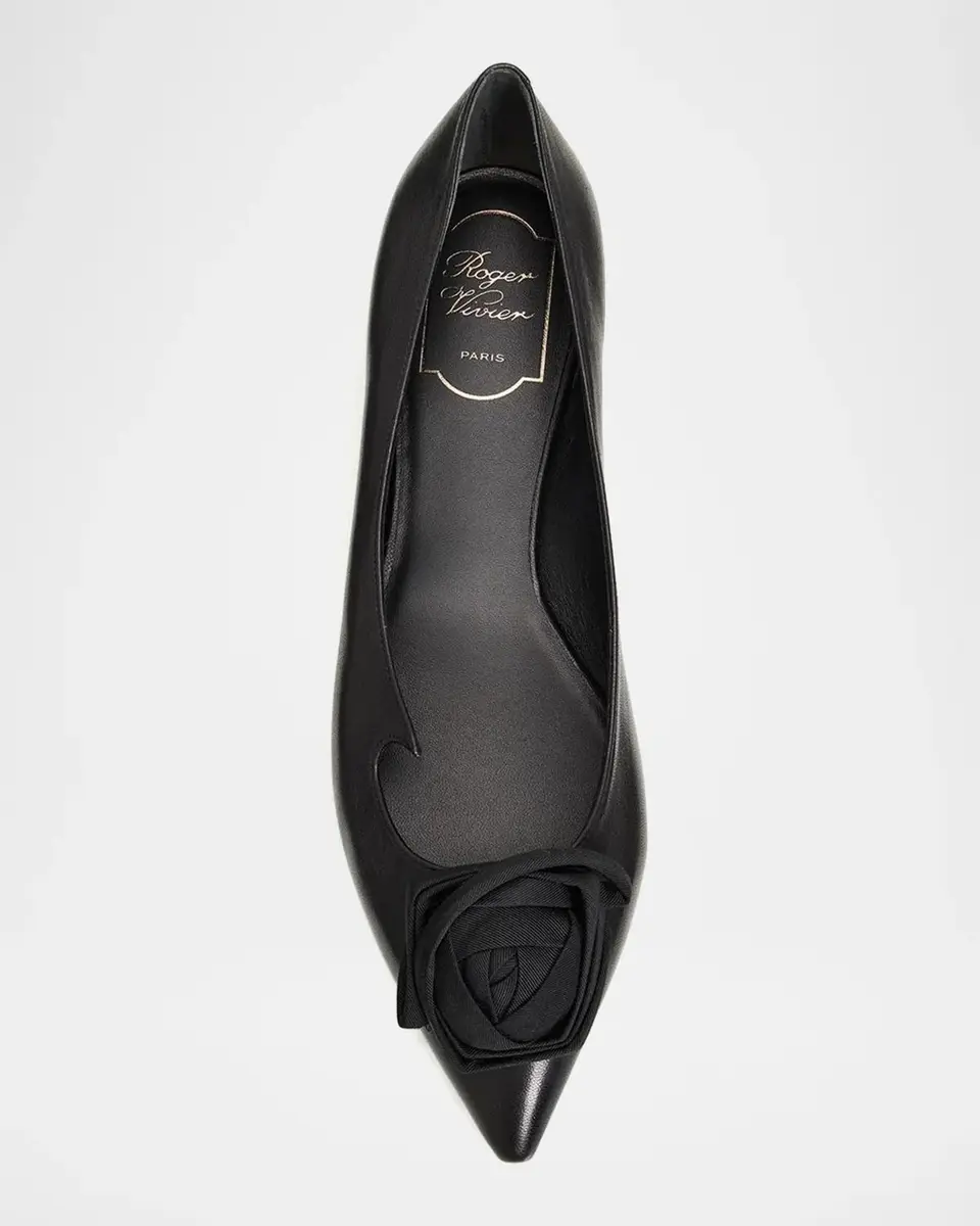 Roger Vivier I Love Vivier Rose Leather Ballerina Flats | Thumbnail 6 Roger Vivier I Love Vivier Rose Leather Ballerina Flats | Thumbnail 6