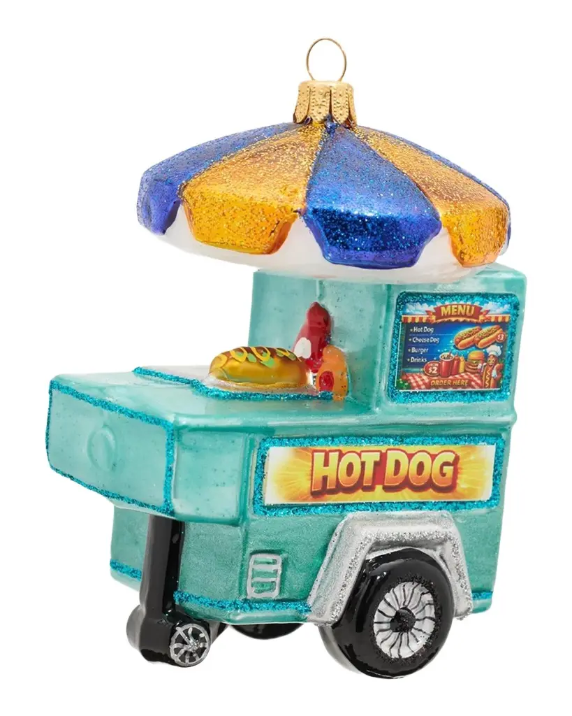 Impuls Hot Dog Cart Glass Ornament