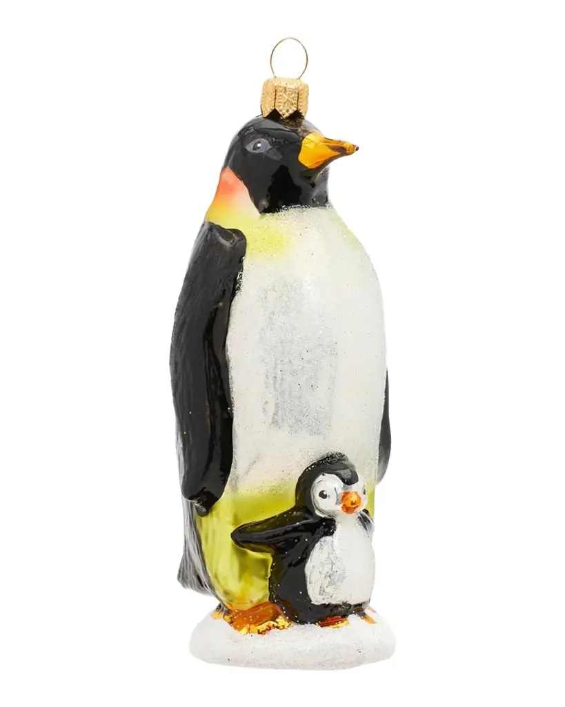 Impuls Emperor Penguins Glass Ornament