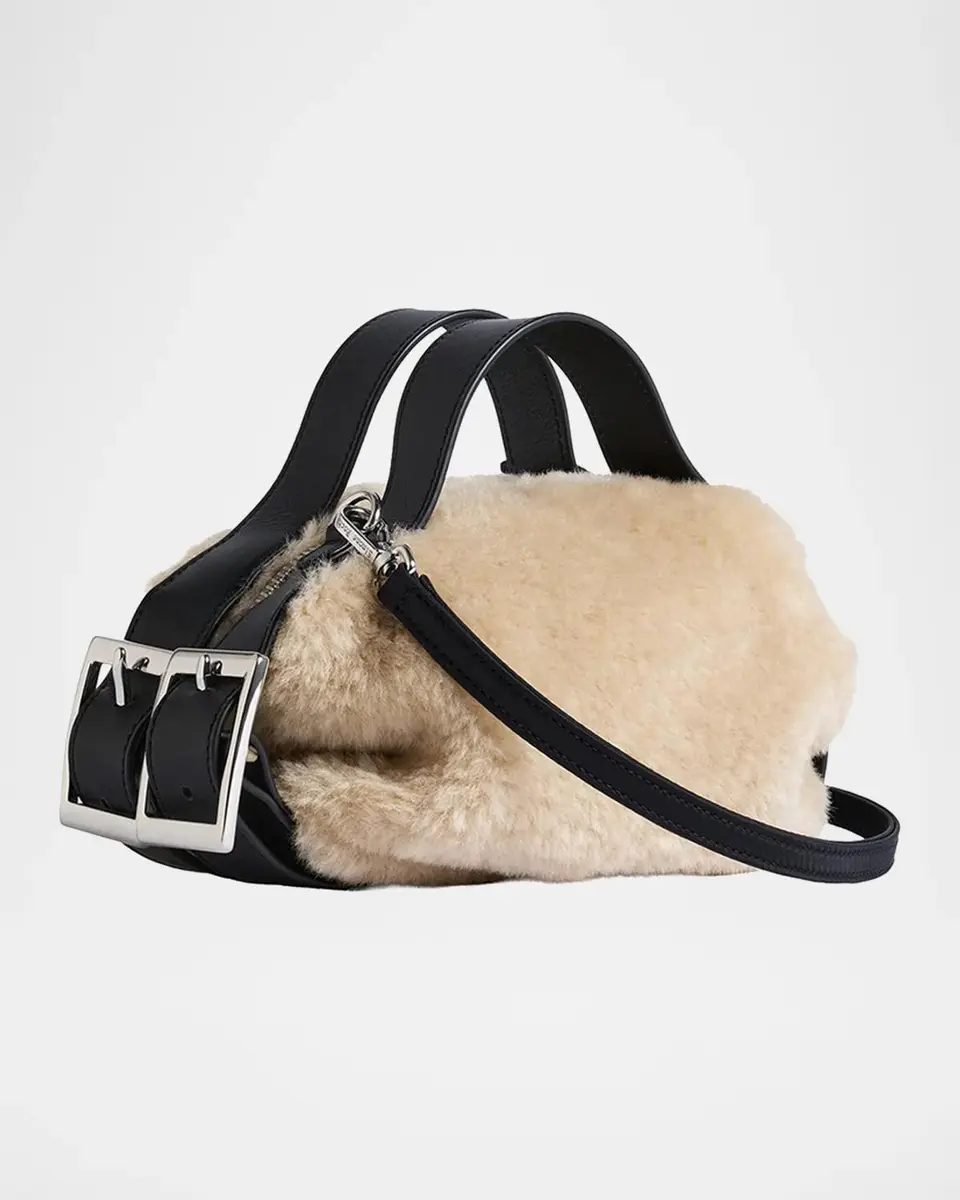 Simone Rocha Mini Leather-Trim Faux Fur Shoulder Bag | Thumbnail 2 Simone Rocha Mini Leather-Trim Faux Fur Shoulder Bag | Thumbnail 2