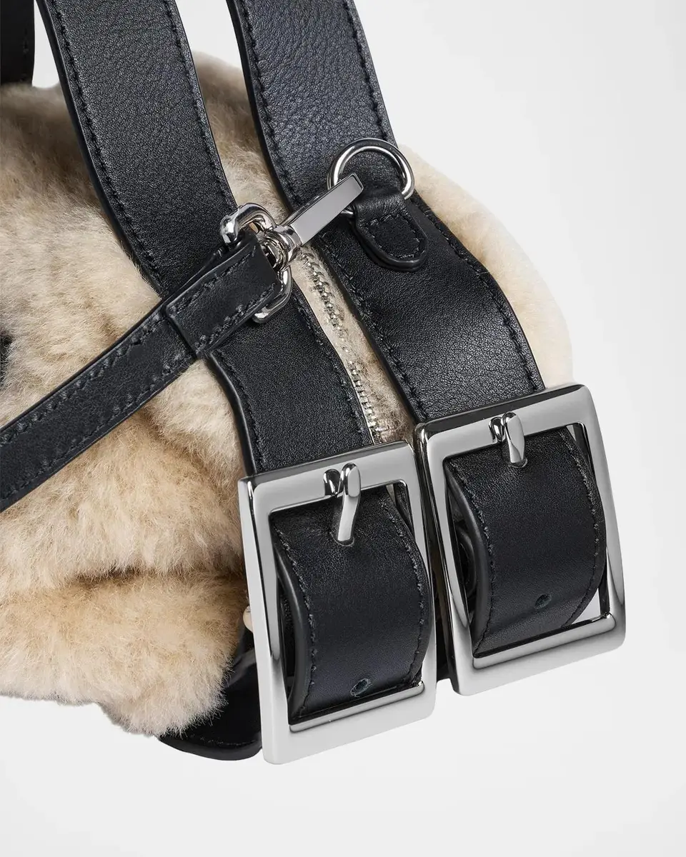 Simone Rocha Mini Leather-Trim Faux Fur Shoulder Bag | Thumbnail 3 Simone Rocha Mini Leather-Trim Faux Fur Shoulder Bag | Thumbnail 3