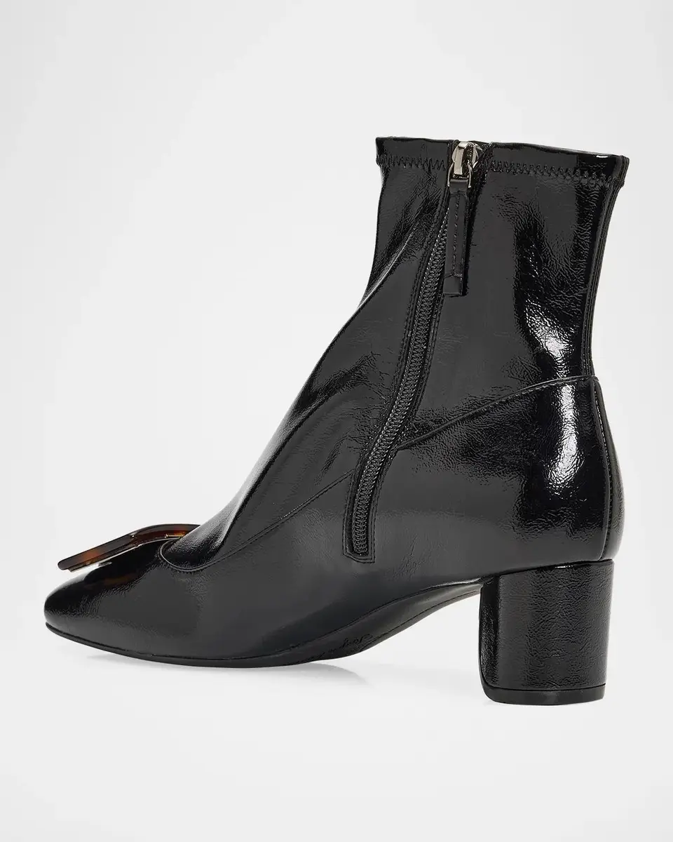 Roger Vivier 45mm Roundy Turtle Buckle Patent Leather Ankle Boots | Thumbnail 2 Roger Vivier 45mm Roundy Turtle Buckle Patent Leather Ankle Boots | Thumbnail 2