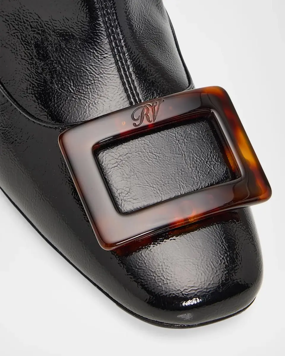Roger Vivier 45mm Roundy Turtle Buckle Patent Leather Ankle Boots | Thumbnail 4 Roger Vivier 45mm Roundy Turtle Buckle Patent Leather Ankle Boots | Thumbnail 4