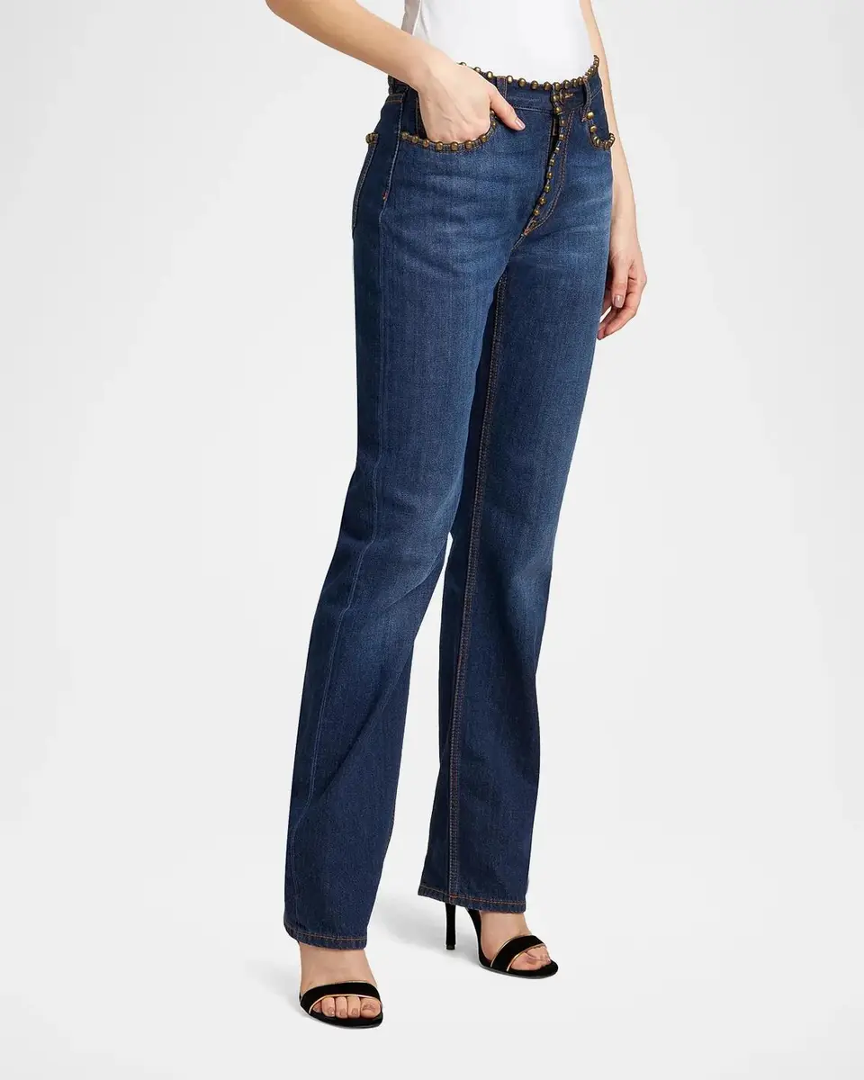 Etro Mid-Rise Studded Straight-Leg Jeans | Thumbnail 4 Etro Mid-Rise Studded Straight-Leg Jeans | Thumbnail 4