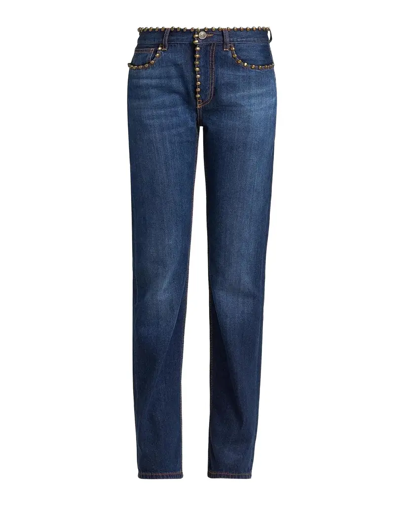 Etro Mid-Rise Studded Straight-Leg Jeans