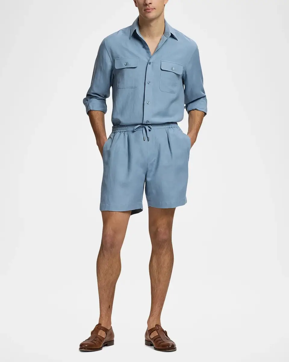 Ralph Lauren Men's Silk-Linen Button-Front Shirt | Thumbnail 2 Ralph Lauren Men's Silk-Linen Button-Front Shirt | Thumbnail 2