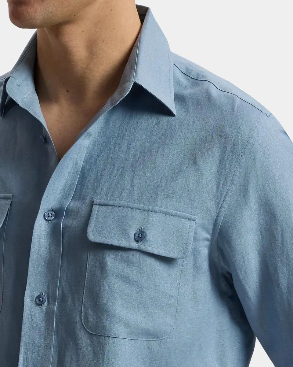 Ralph Lauren Men's Silk-Linen Button-Front Shirt | Thumbnail 5 Ralph Lauren Men's Silk-Linen Button-Front Shirt | Thumbnail 5