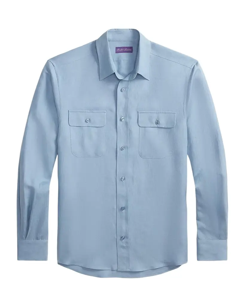 Ralph Lauren Men's Silk-Linen Button-Front Shirt