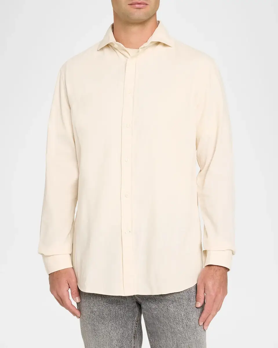 Brunello Cucinelli Men's Corduroy Button-Front Shirt | Thumbnail 4 Brunello Cucinelli Men's Corduroy Button-Front Shirt | Thumbnail 4