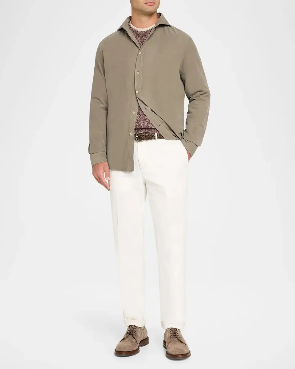 Brunello Cucinelli Men's Corduroy Button-Front Shirt | Thumbnail 2 Brunello Cucinelli Men's Corduroy Button-Front Shirt | Thumbnail 2