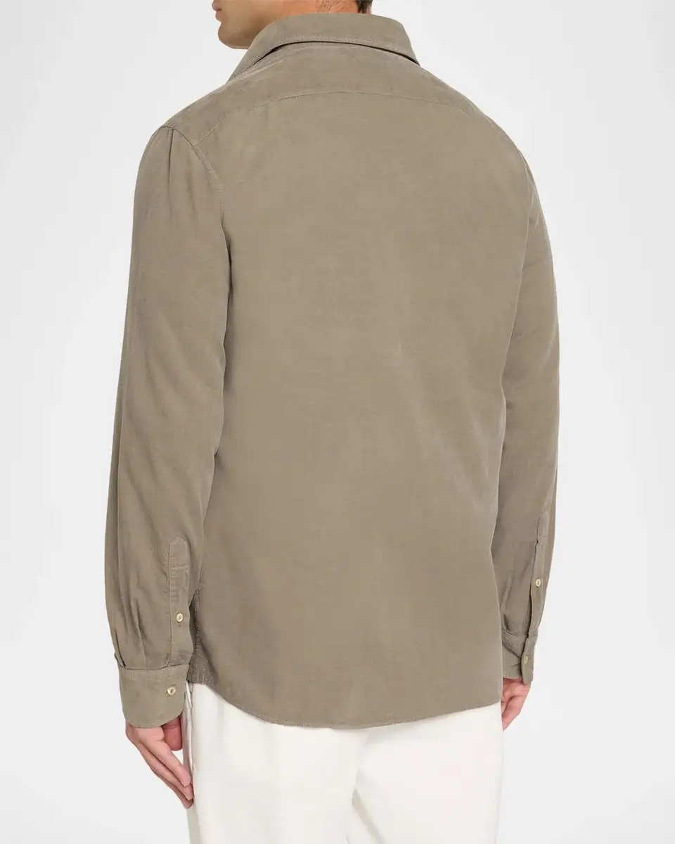 Brunello Cucinelli Men's Corduroy Button-Front Shirt | Thumbnail 3 Brunello Cucinelli Men's Corduroy Button-Front Shirt | Thumbnail 3