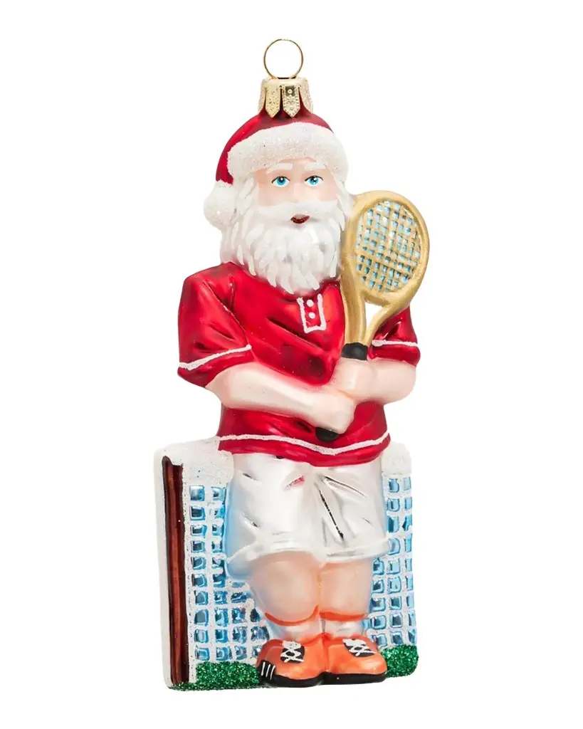 Tennis Santa Ornament