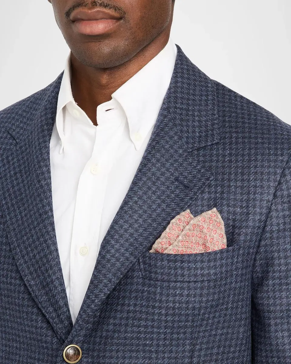 Brunello Cucinelli Men's Wool-Cashmere Houndstooth Suit Jacket | Thumbnail 5 Brunello Cucinelli Men's Wool-Cashmere Houndstooth Suit Jacket | Thumbnail 5