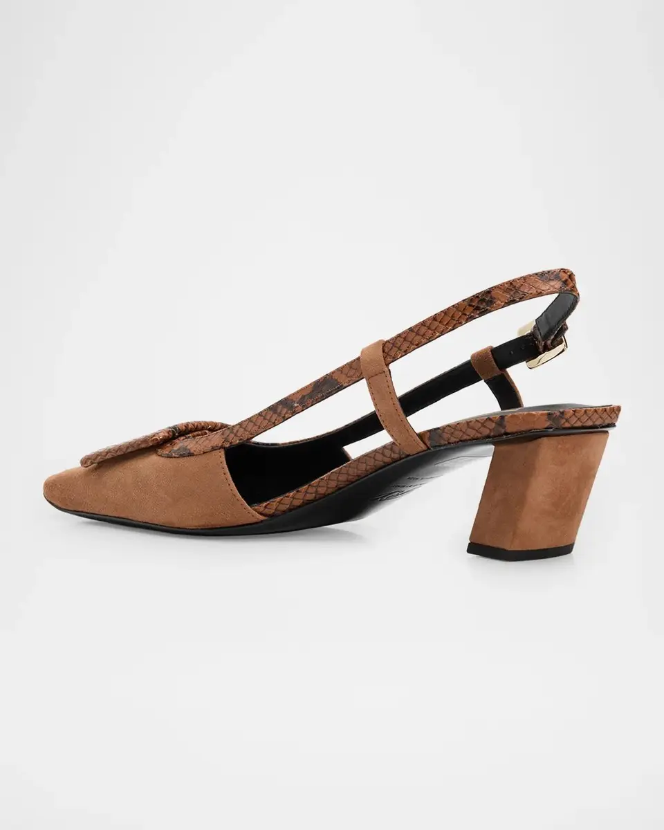 Roger Vivier Belle Vivier 45MM Suede Slingback Pumps | Thumbnail 4 Roger Vivier Belle Vivier 45MM Suede Slingback Pumps | Thumbnail 4