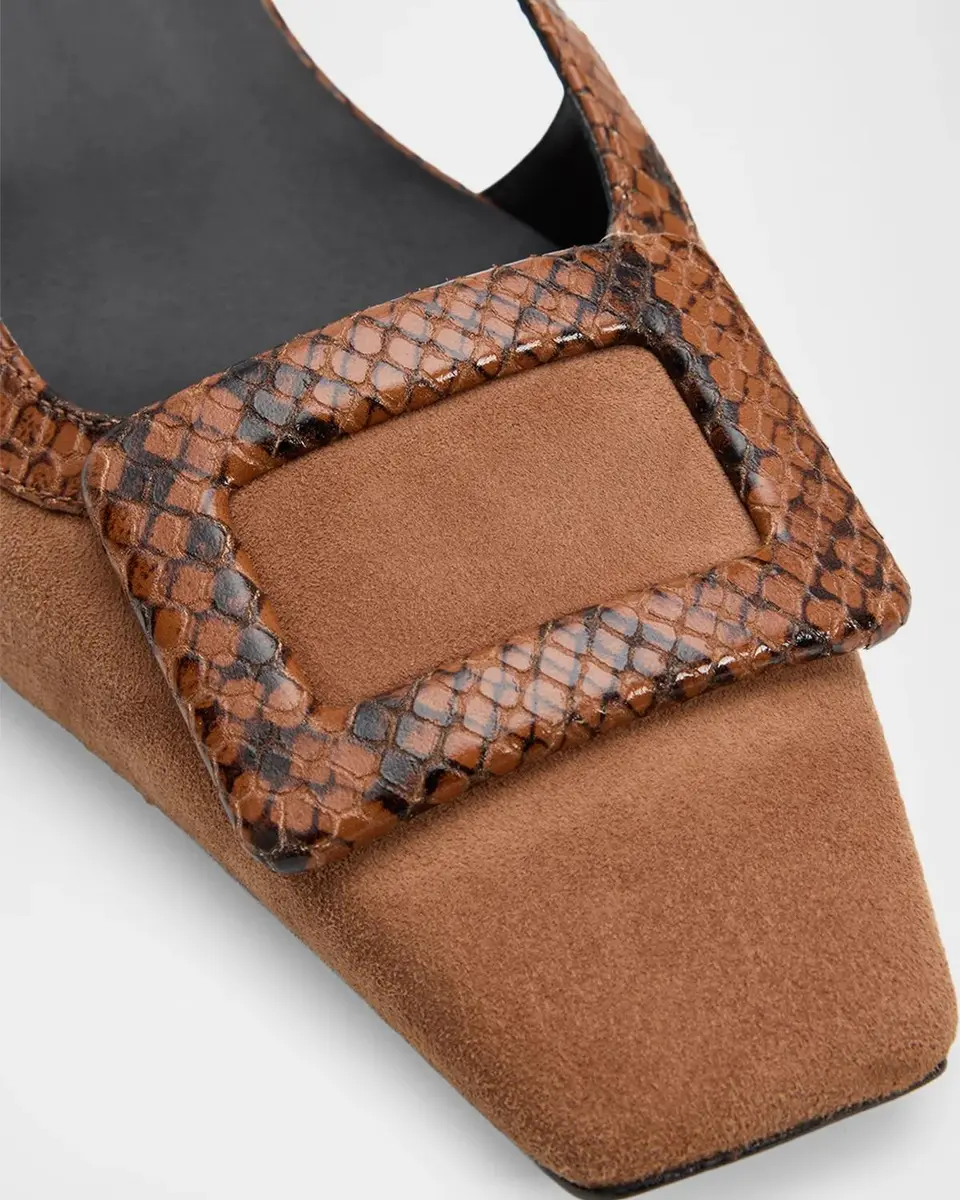 Roger Vivier Belle Vivier 45MM Suede Slingback Pumps | Thumbnail 5 Roger Vivier Belle Vivier 45MM Suede Slingback Pumps | Thumbnail 5