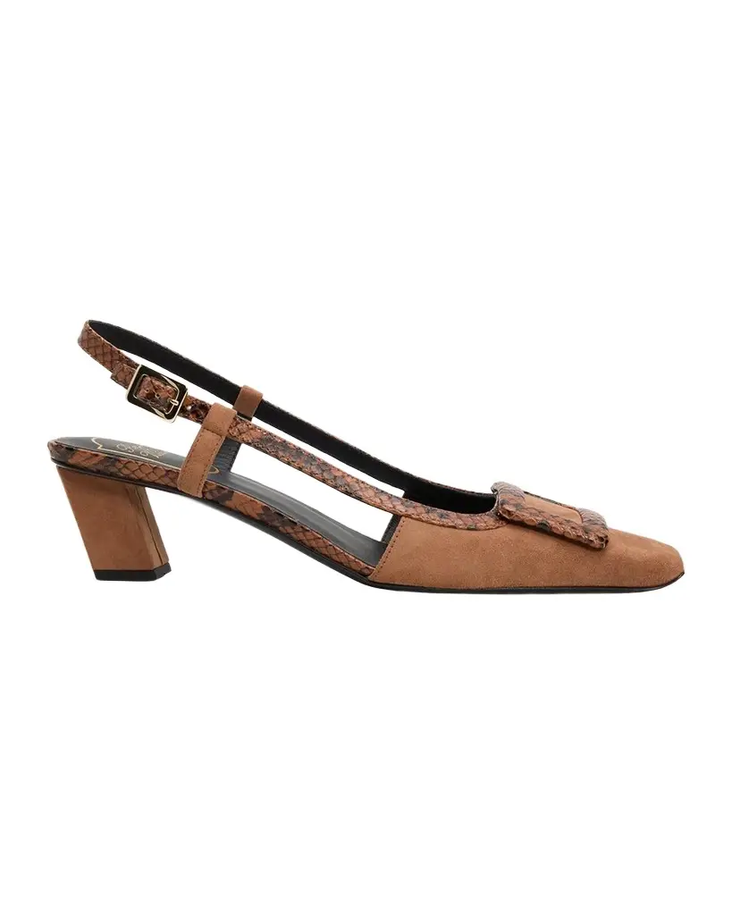 Belle Vivier 45MM Suede Slingback Pumps Belle Vivier 45MM Suede Slingback Pumps