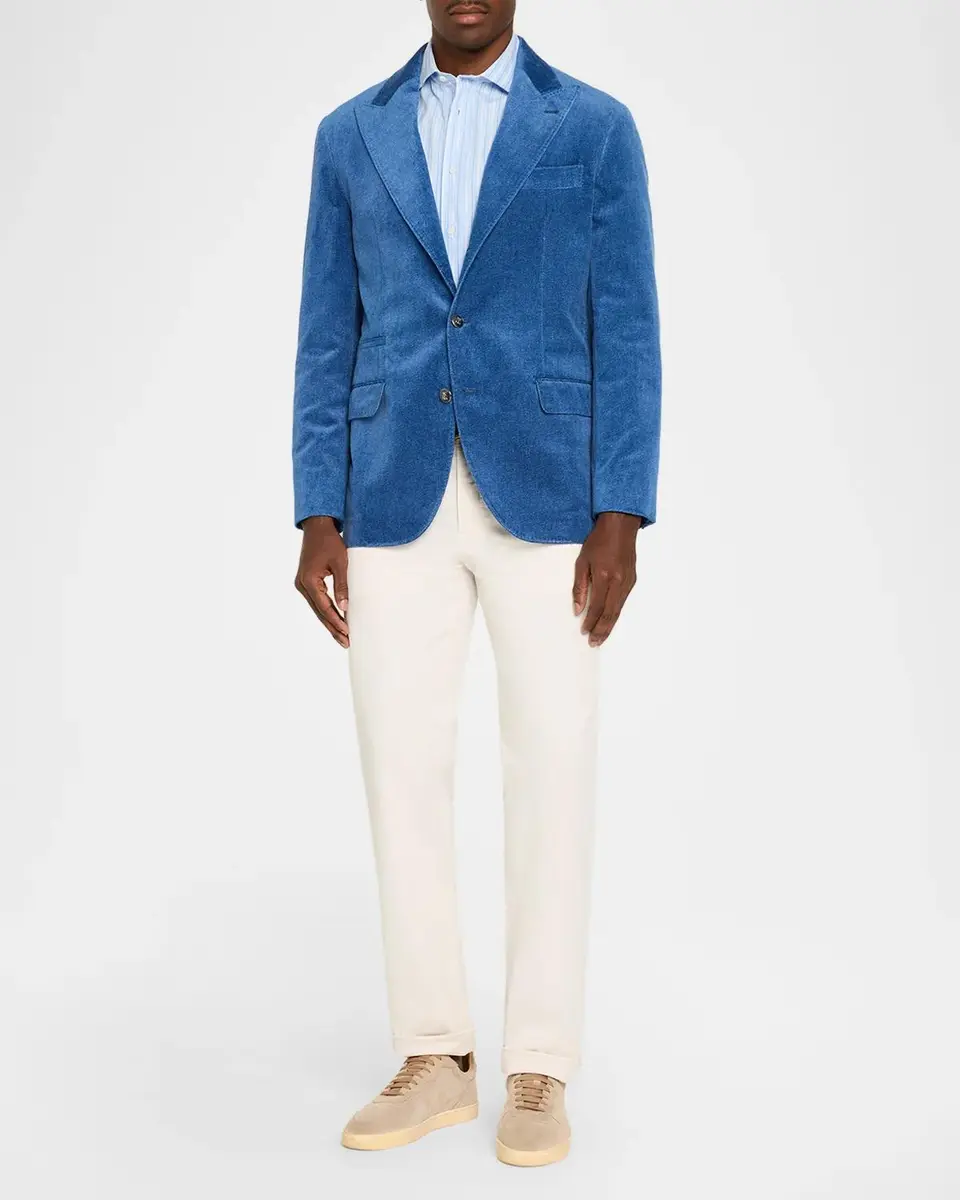 Brunello Cucinelli Men's Double-Stripe Cotton Dress Shirt | Thumbnail 2 Brunello Cucinelli Men's Double-Stripe Cotton Dress Shirt | Thumbnail 2