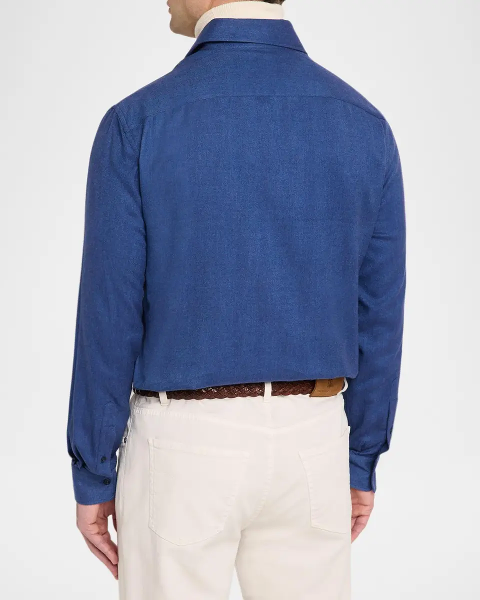Brunello Cucinelli Men's Classic Fit Button-Down Shirt | Thumbnail 3