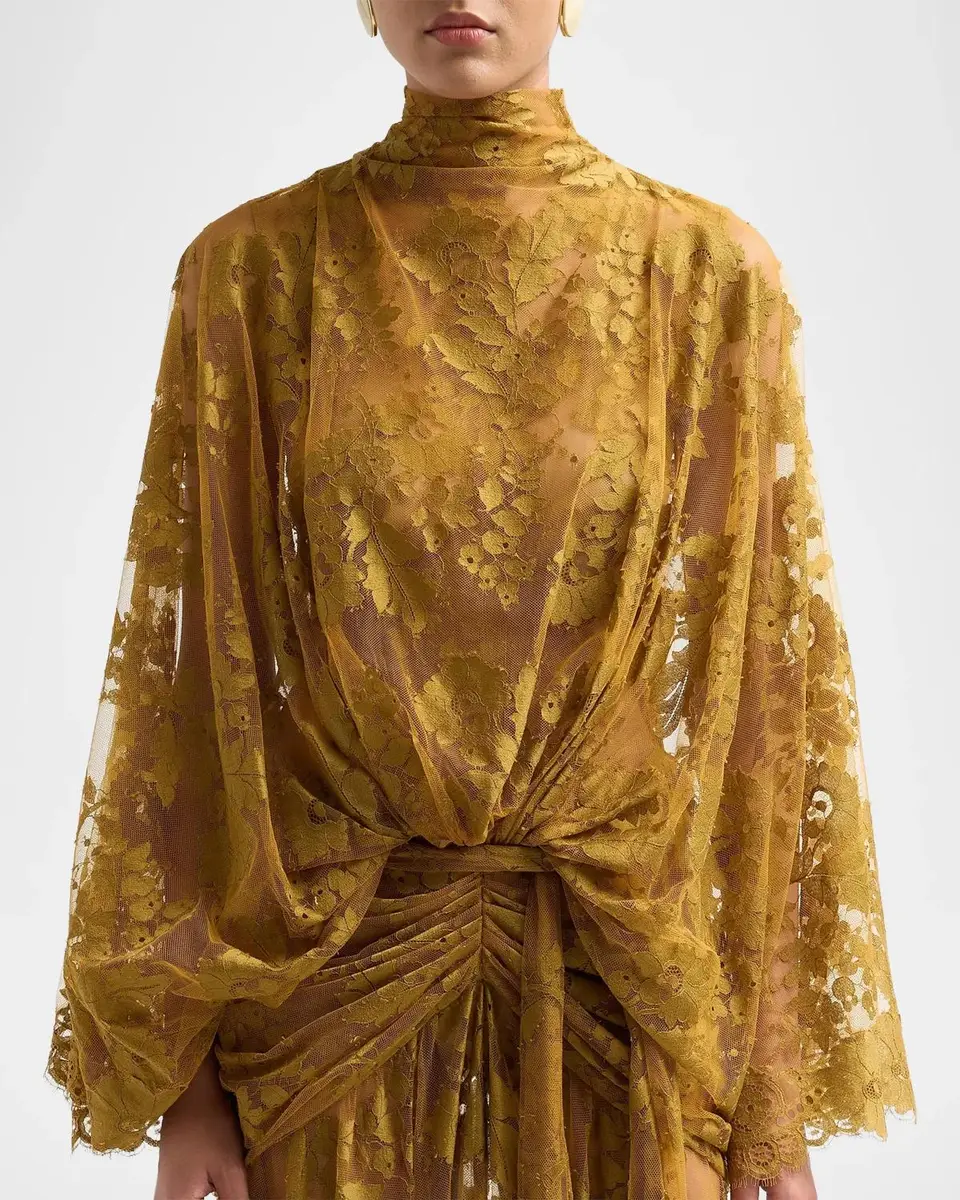 Zimmermann Ascent Ruched Lace Batwing Gown | Thumbnail 5 Zimmermann Ascent Ruched Lace Batwing Gown | Thumbnail 5