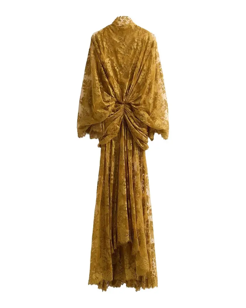 Ascent Ruched Lace Batwing Gown Ascent Ruched Lace Batwing Gown