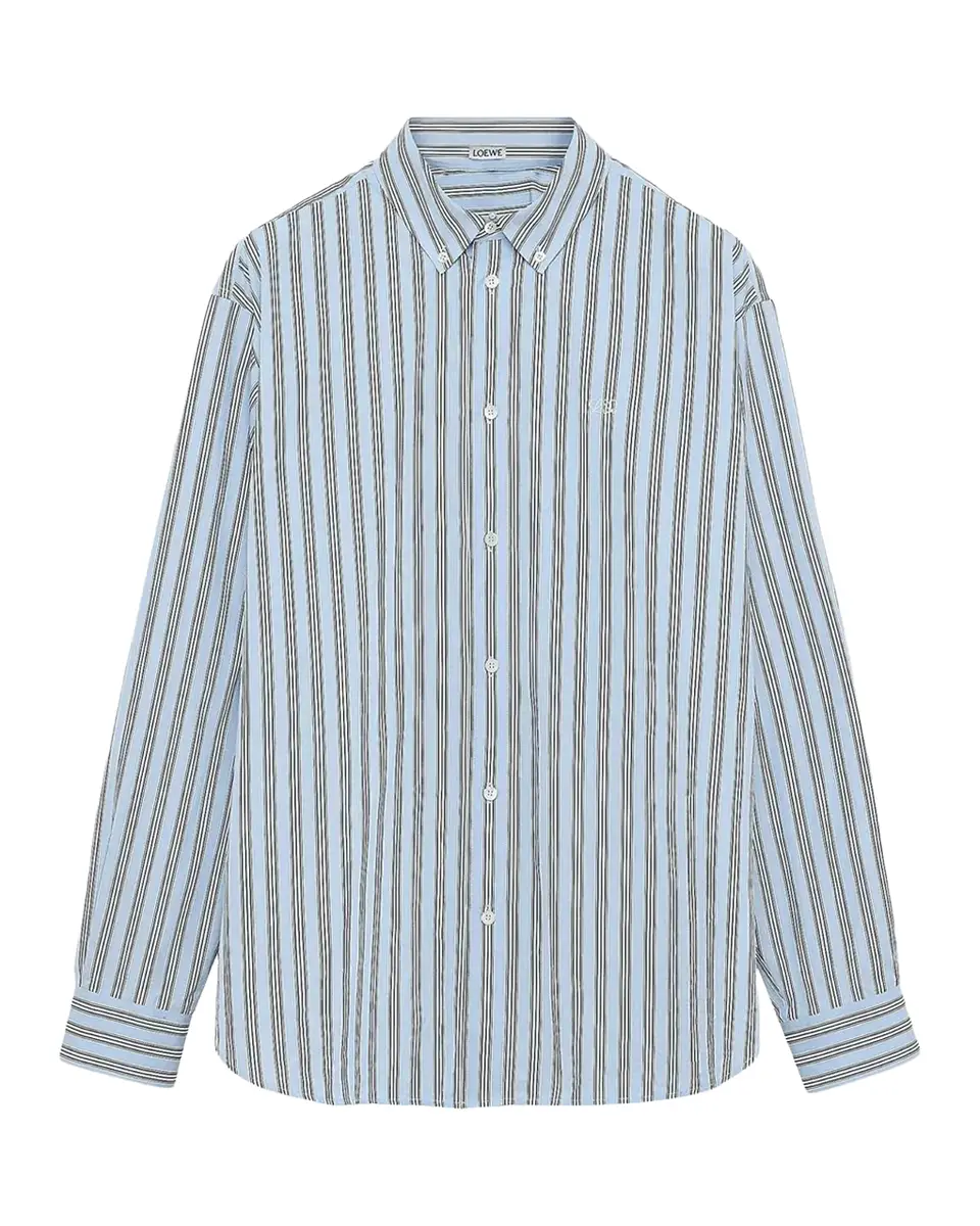 Loewe Men's Multi-Stripe Poplin Button-Down Shirt | Thumbnail 2
