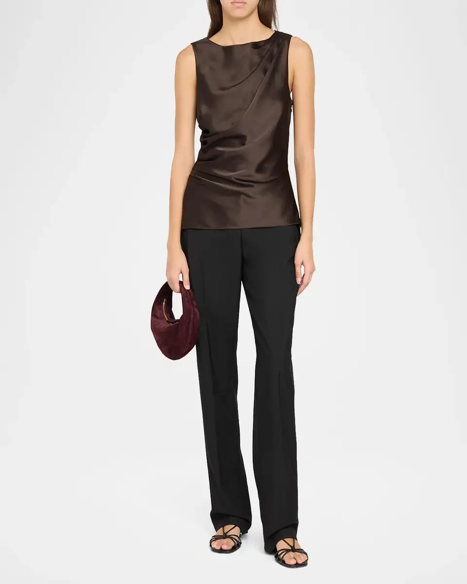 TANYA TAYLOR Sasha Draped Satin Top | Thumbnail 2