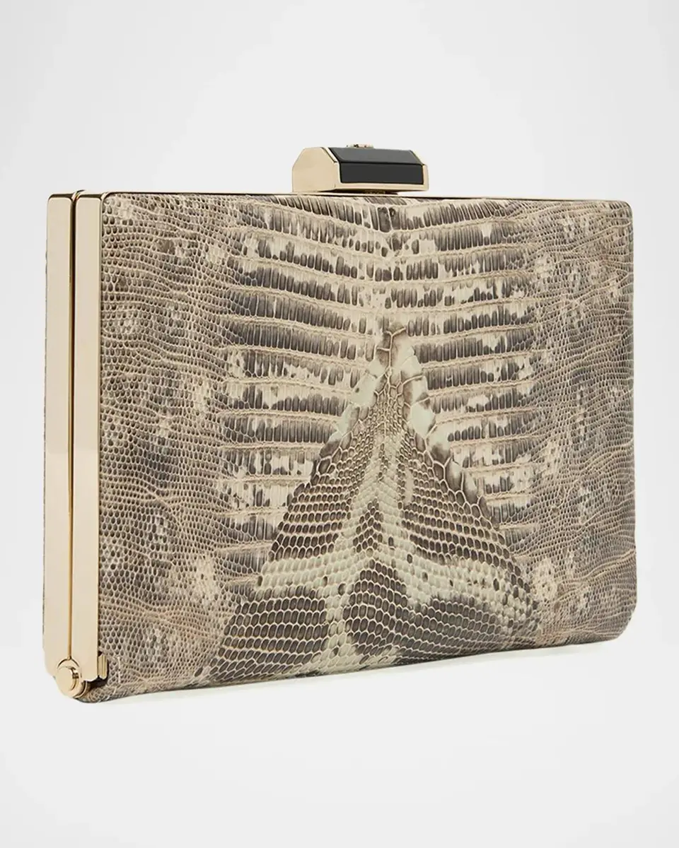 Valentino Garavani Secrets Snakeskin Clutch Bag | Thumbnail 3 Valentino Garavani Secrets Snakeskin Clutch Bag | Thumbnail 3