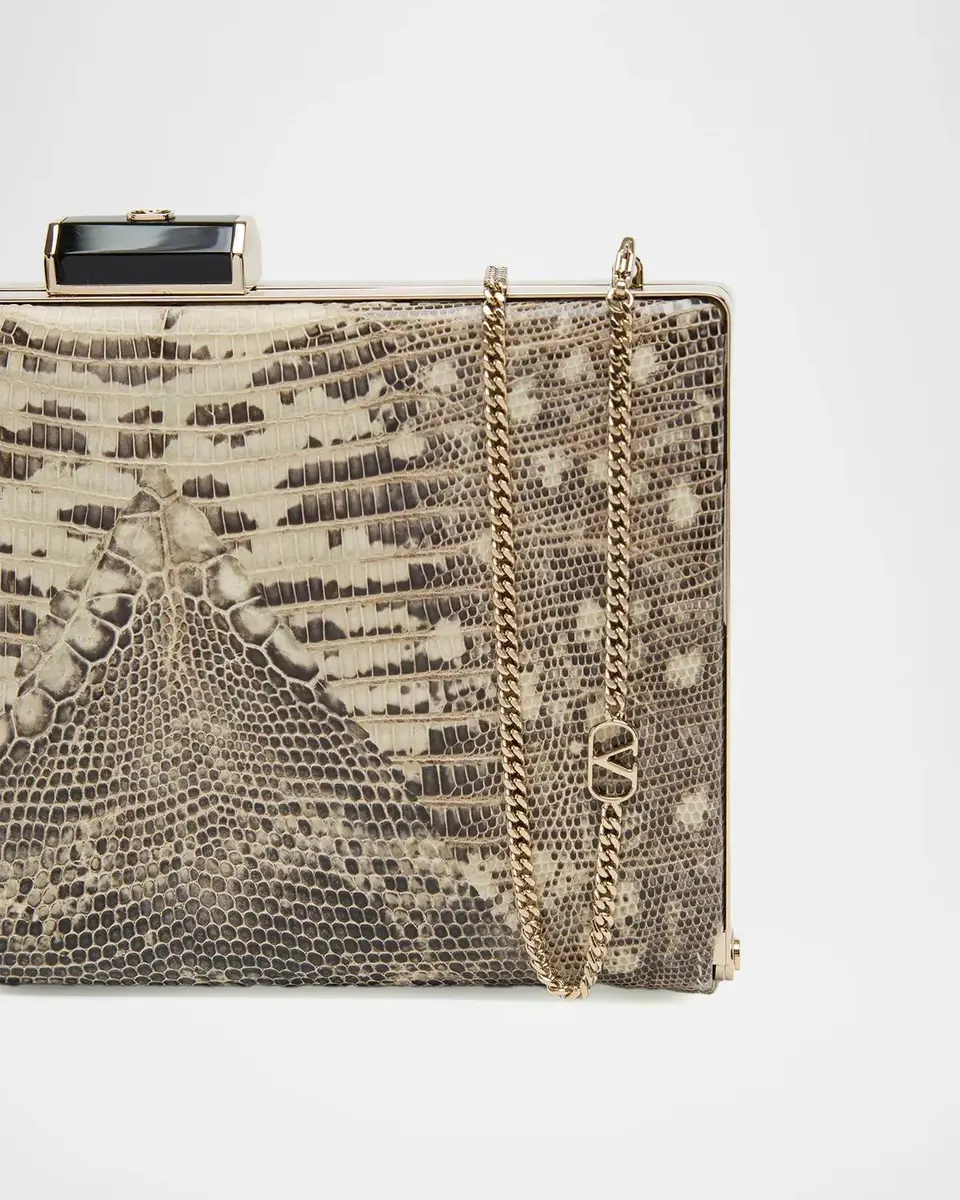 Valentino Garavani Secrets Snakeskin Clutch Bag | Thumbnail 6 Valentino Garavani Secrets Snakeskin Clutch Bag | Thumbnail 6