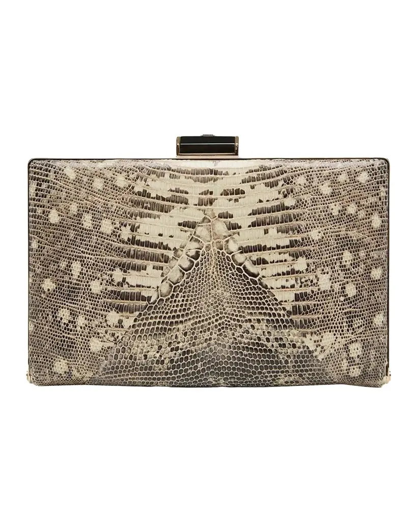 Valentino Garavani Secrets Snakeskin Clutch Bag